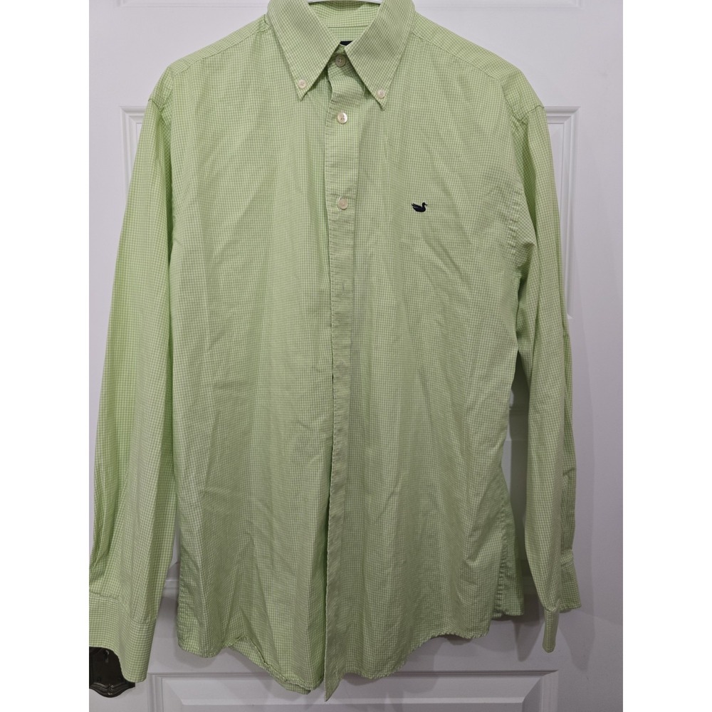 Southern Marsh Mens Green Checkered Dress Shirt Medium